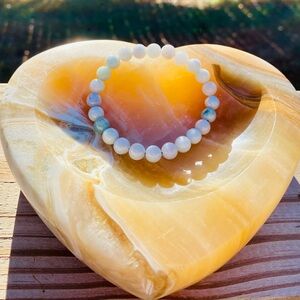 Burmese  Jade Round Bead Unisex Jadeite Bracelet 8mm